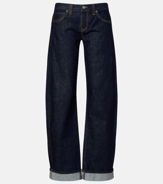 Karo mid-rise barrel-leg jeans