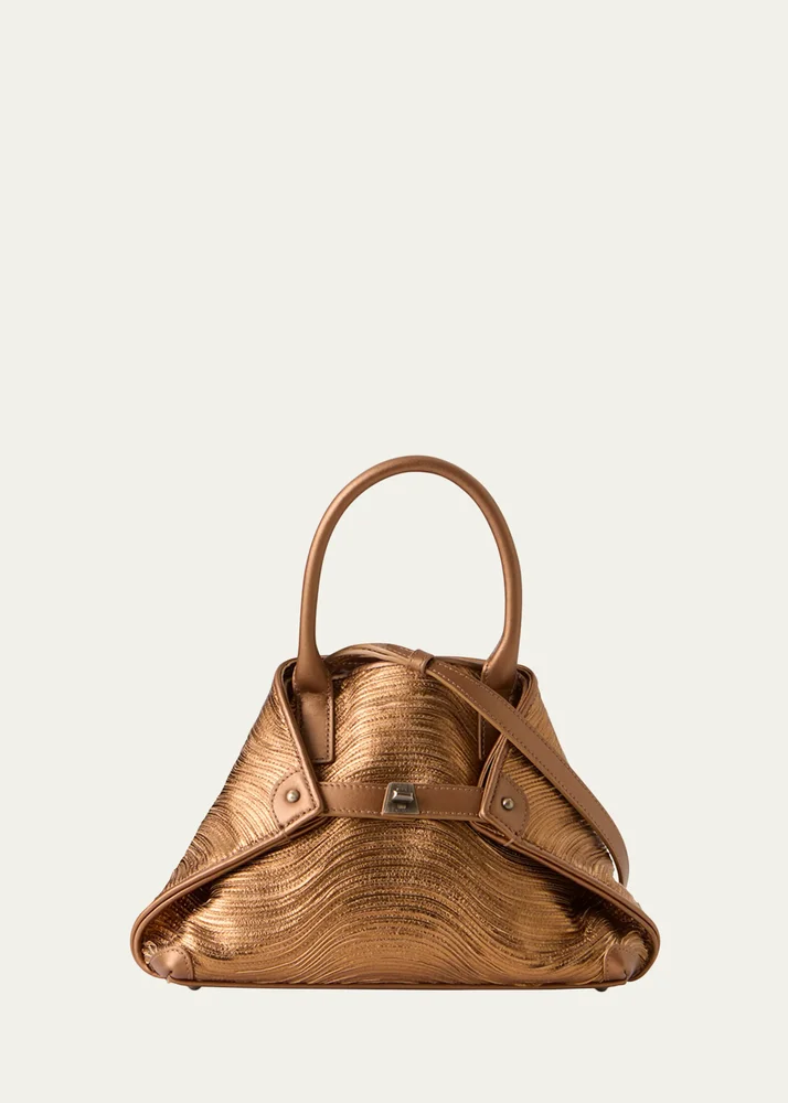 Ai Little Wavy Metallic Leather Top-Handle Bag
