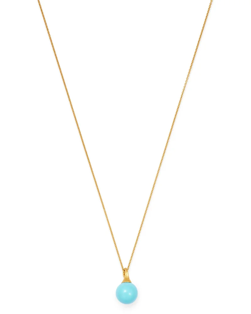 18K Yellow Gold Africa Boule Pendant Necklace