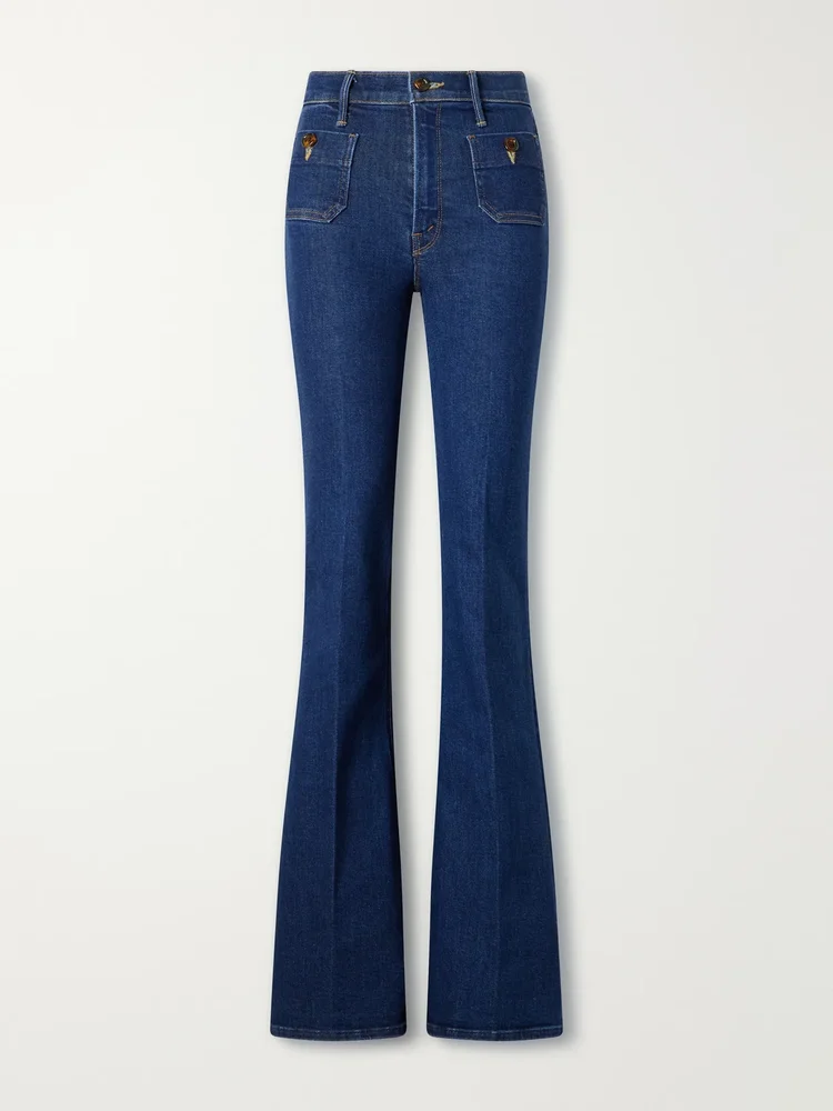 The Patch Pocket Doozy high-rise flared jeans