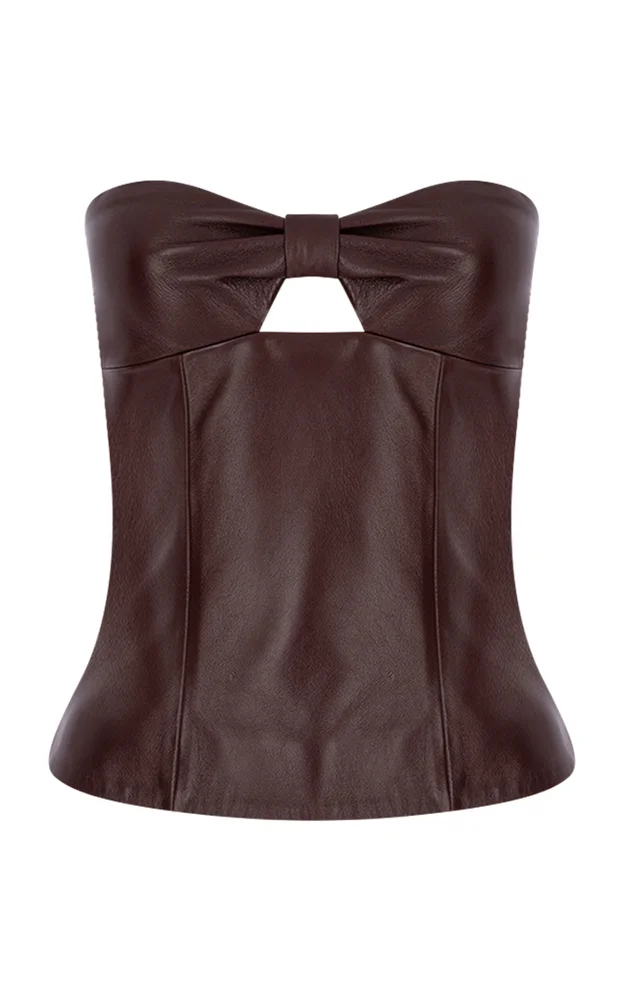 Leather Strapless Top