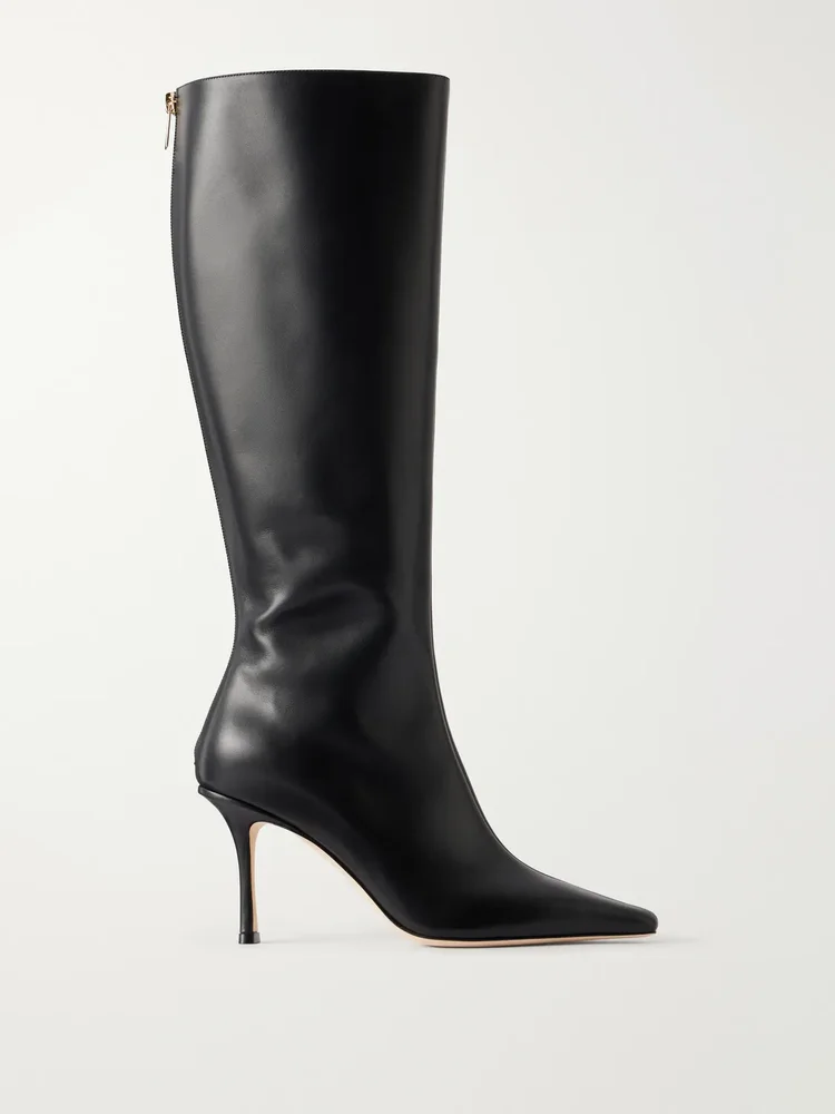 Agathe 85 leather knee boots