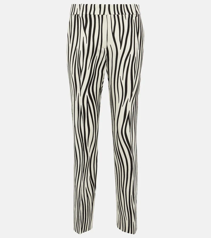 Zebra-Print Wool-Blend Pants