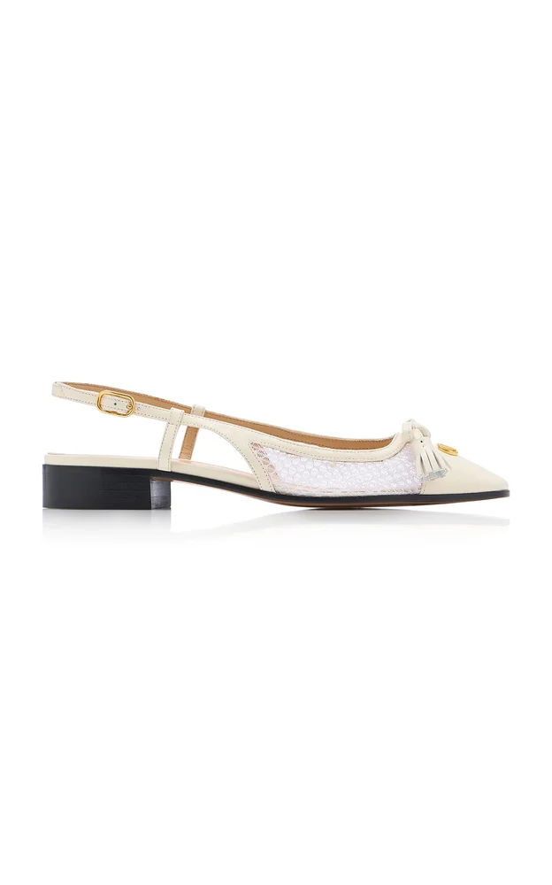 Valet Du Roi Leather Slingback Ballerinas