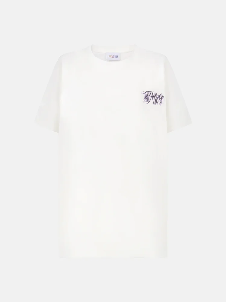 White and multicolor t-shirt