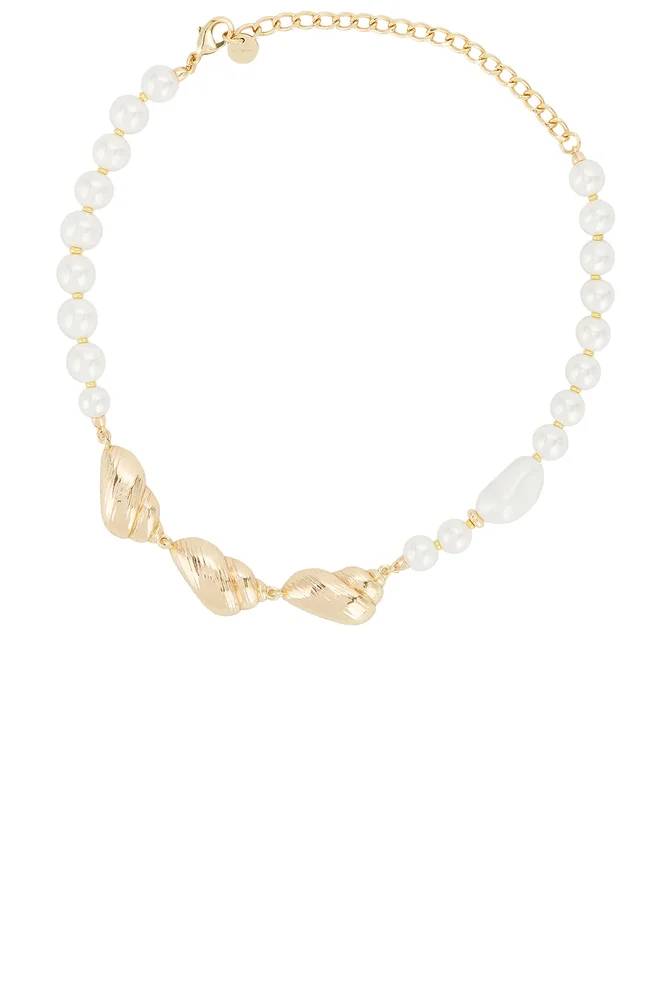 The Rose Quartz Rio Rhinestone Necklace- Gold