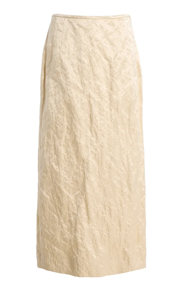 Mena Straight Cotton-Blend Midi Skirt