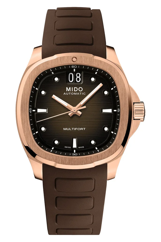 Multifort TV Big Date Automatic Rubber Strap Watch, 39.2mm x 40mm