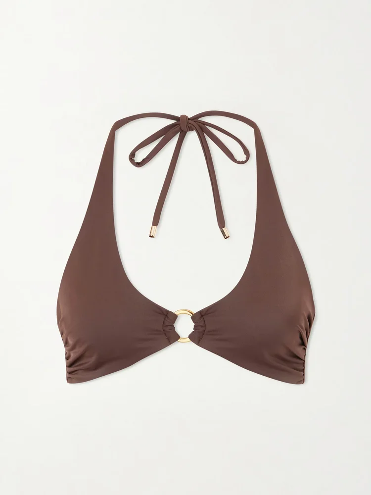 Sorrento embellished bikini top
