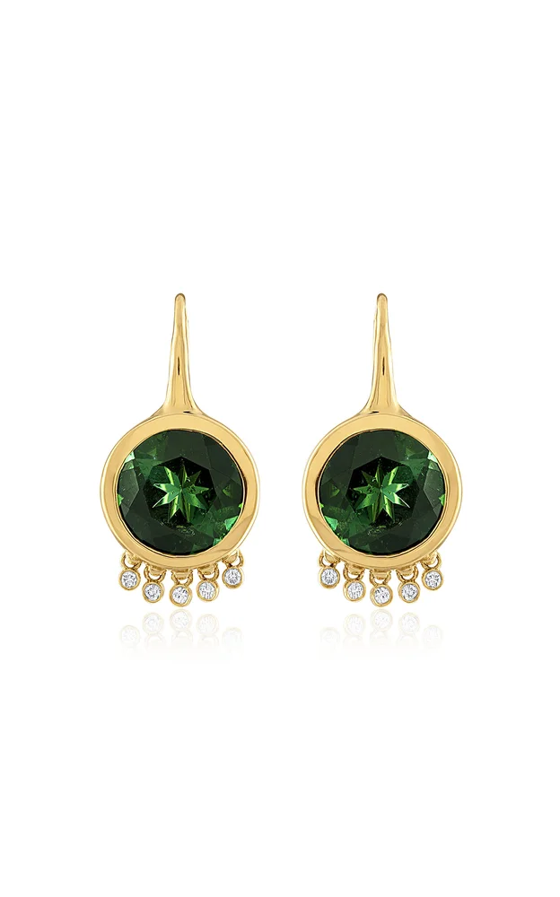 Tennessee 18k Yellow Gold Tourmaline Drop Earrings