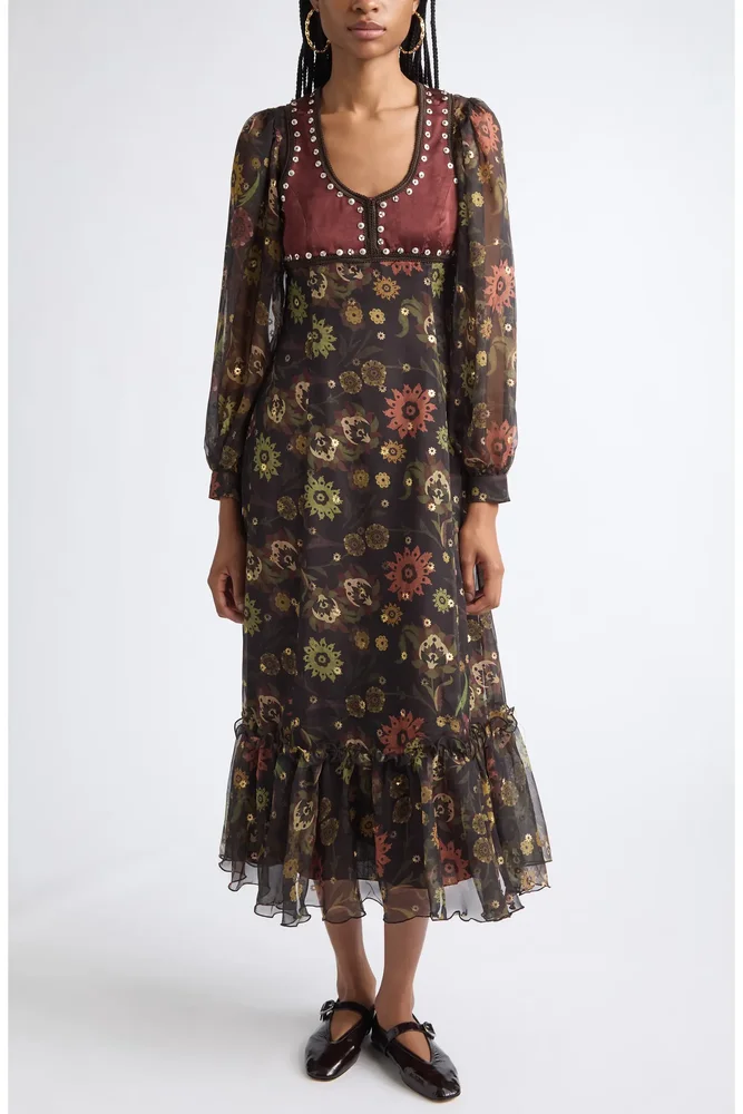 Serica Rivet Studded Maxi Dress