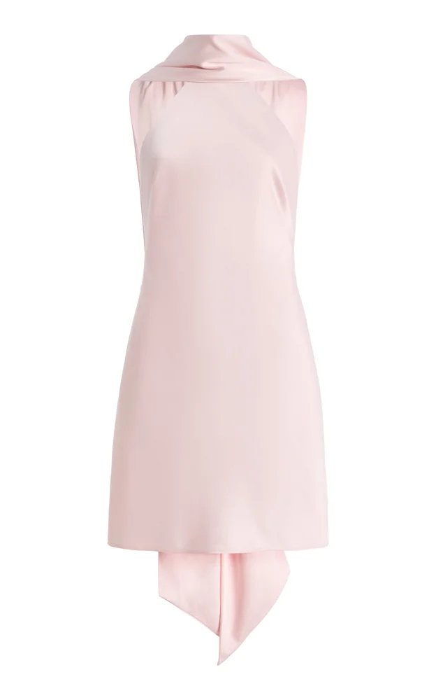 Exclusive Lucile Satin Mini Halter Dress