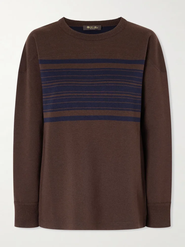 Winterdale striped wool and cashmere-blend sweater