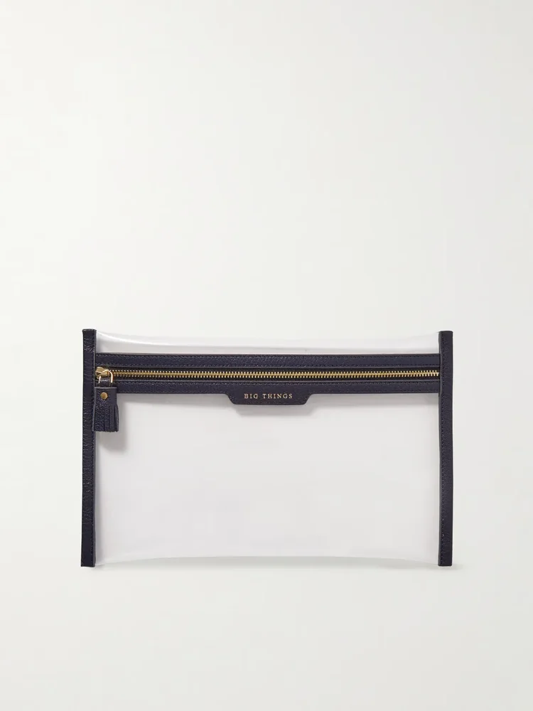 Loose Pocket Big Things leather-trimmed TPU clutch