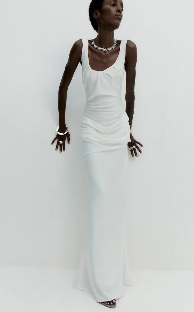 Rosavelle Scoop-Neck Draped Maxi Dress
