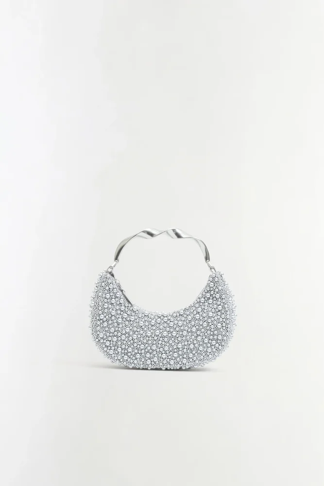Evelyn Beaded Crescent Bag