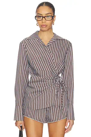 Jules ruffle-collar shirt in cotton poplin