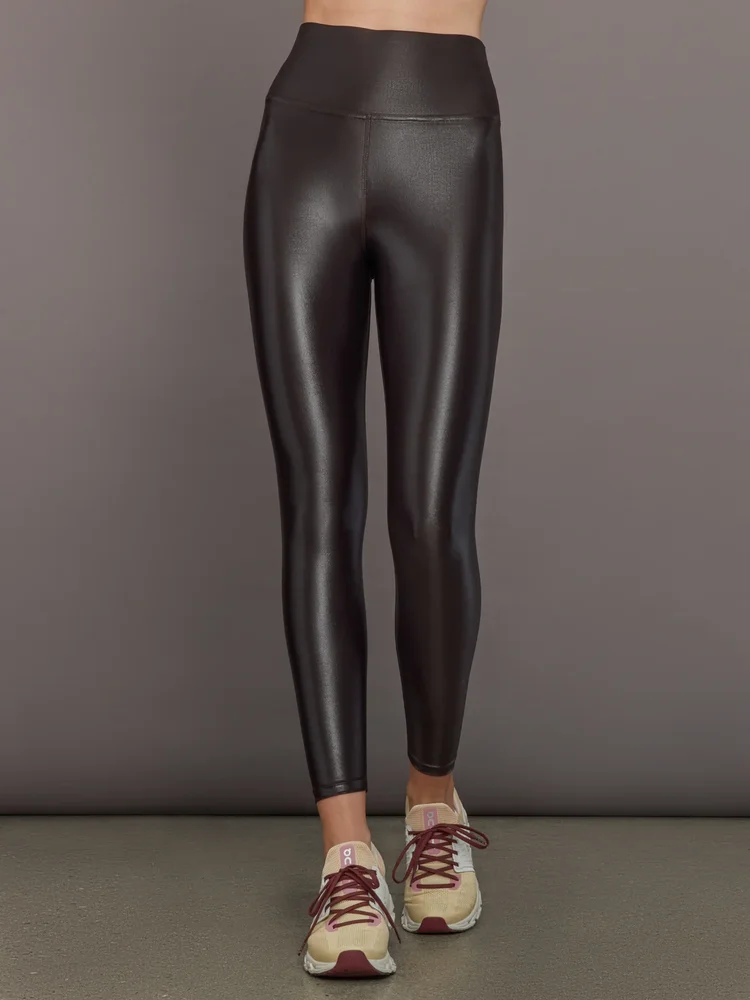 High Rise 7/8 Legging in Takara Shine, Chocolate Torte