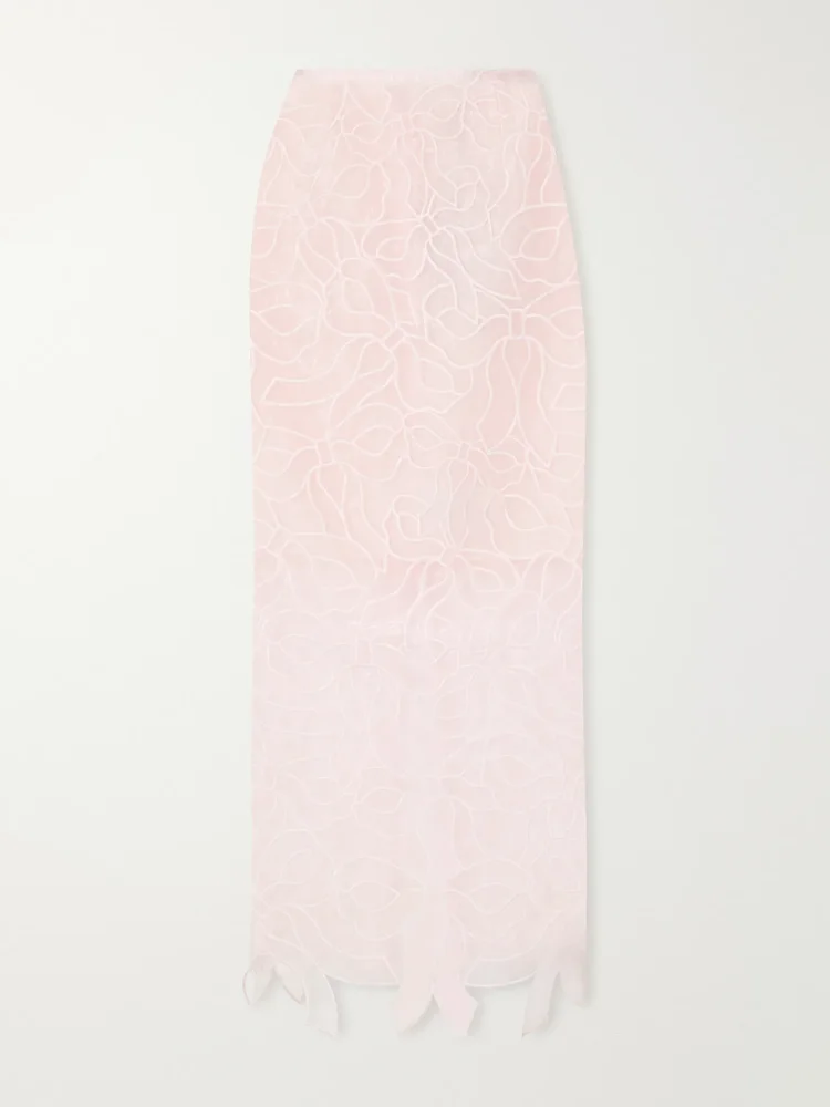 CBGus embroidered organza maxi skirt