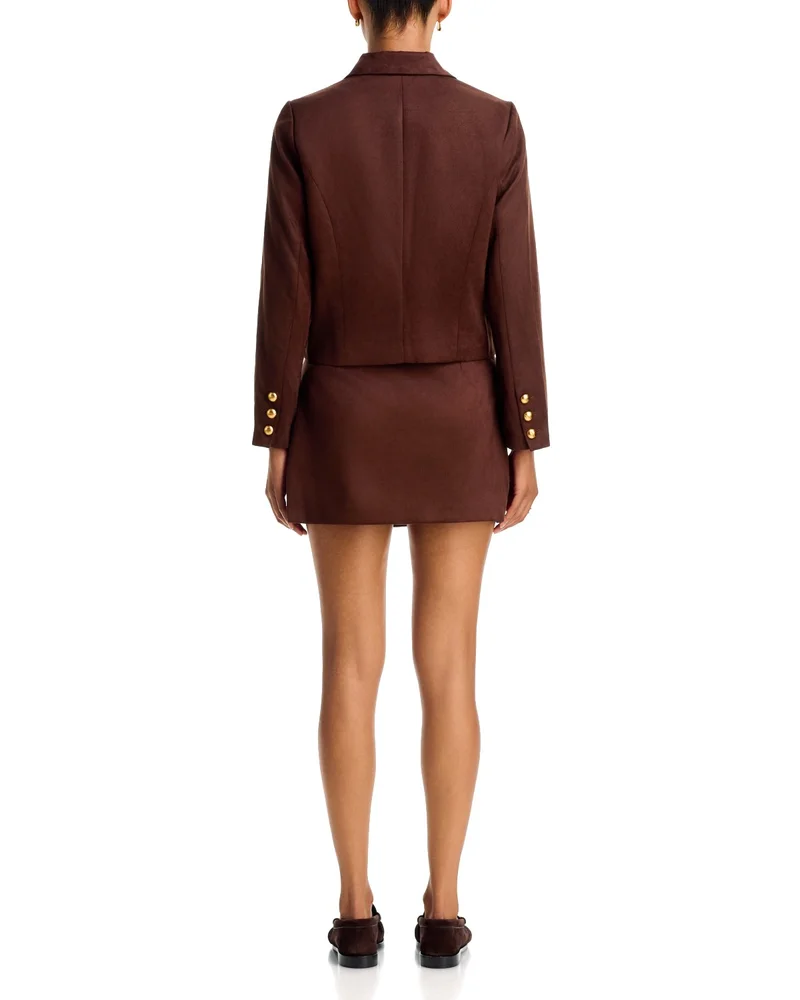 Faux Suede Collared Jacket - Exclusive