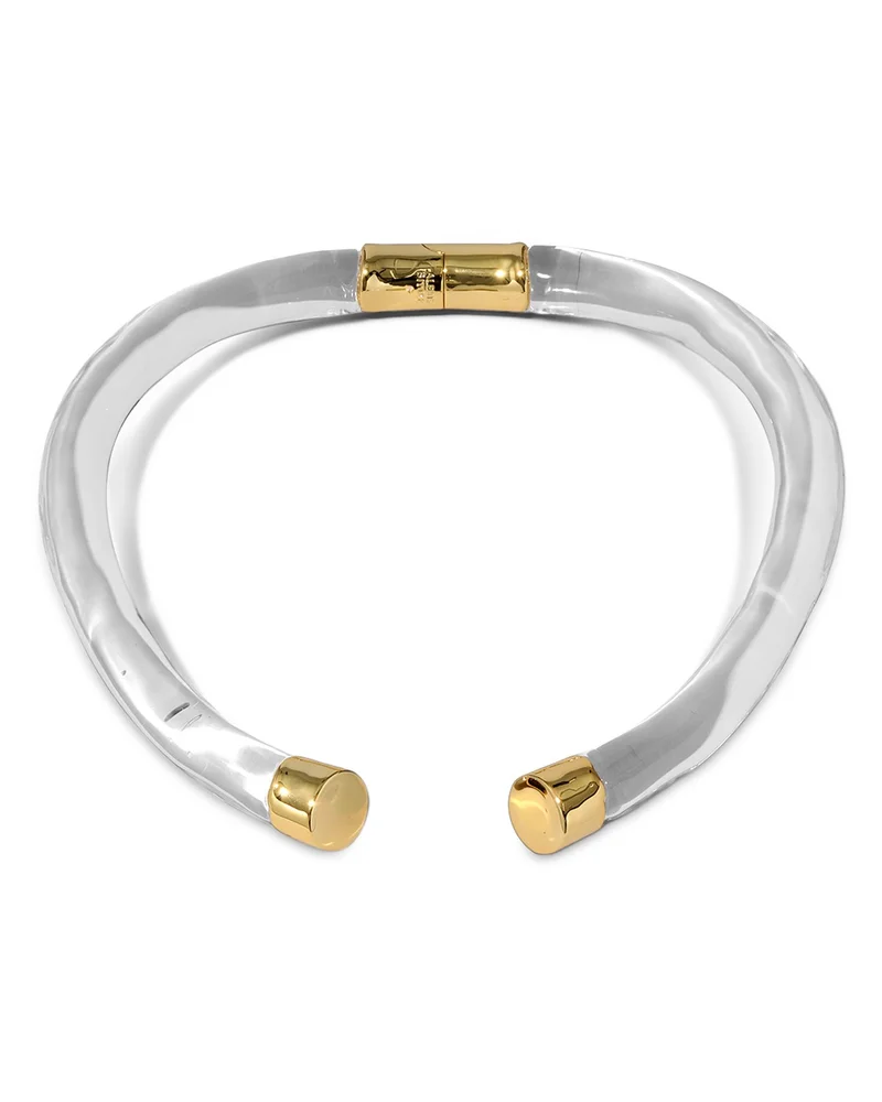 Liquid Lucite Capped Structural Collar Necklace, 5"
