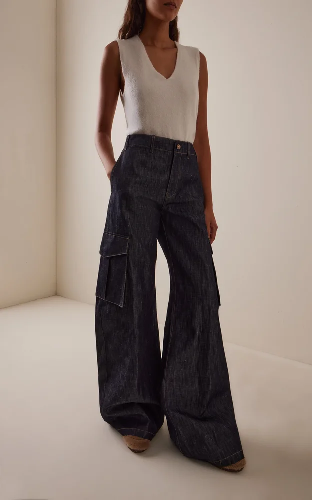 Eos Cotton-Linen Wide-Leg Pants