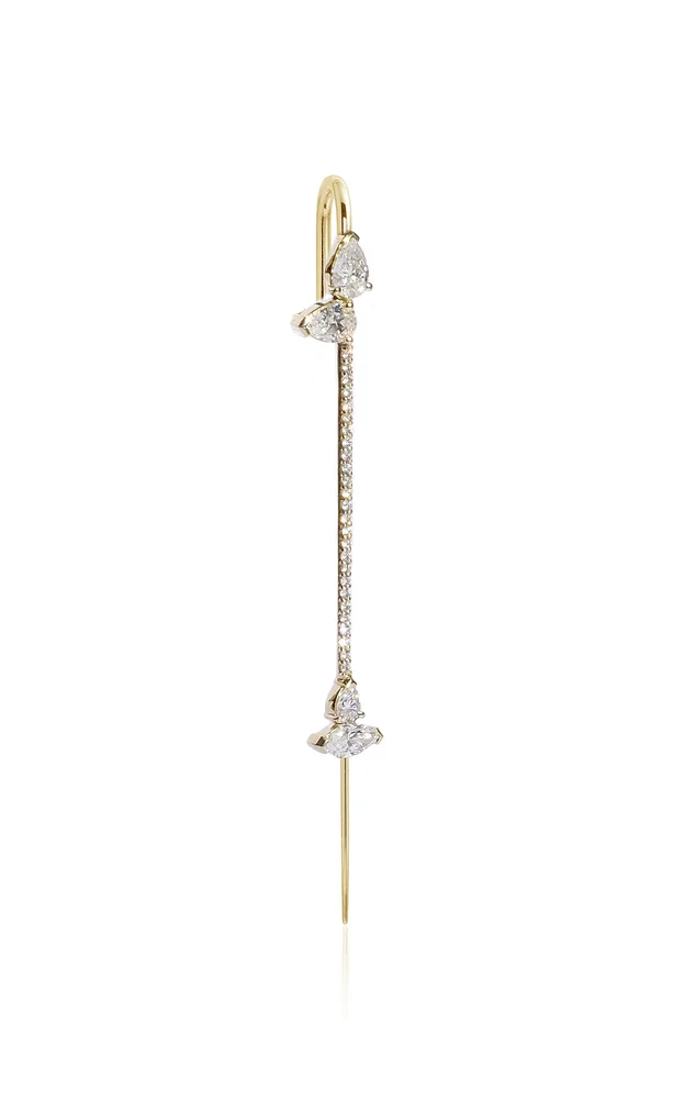 18K Yellow Gold Allora Diamond Single Ear Pin