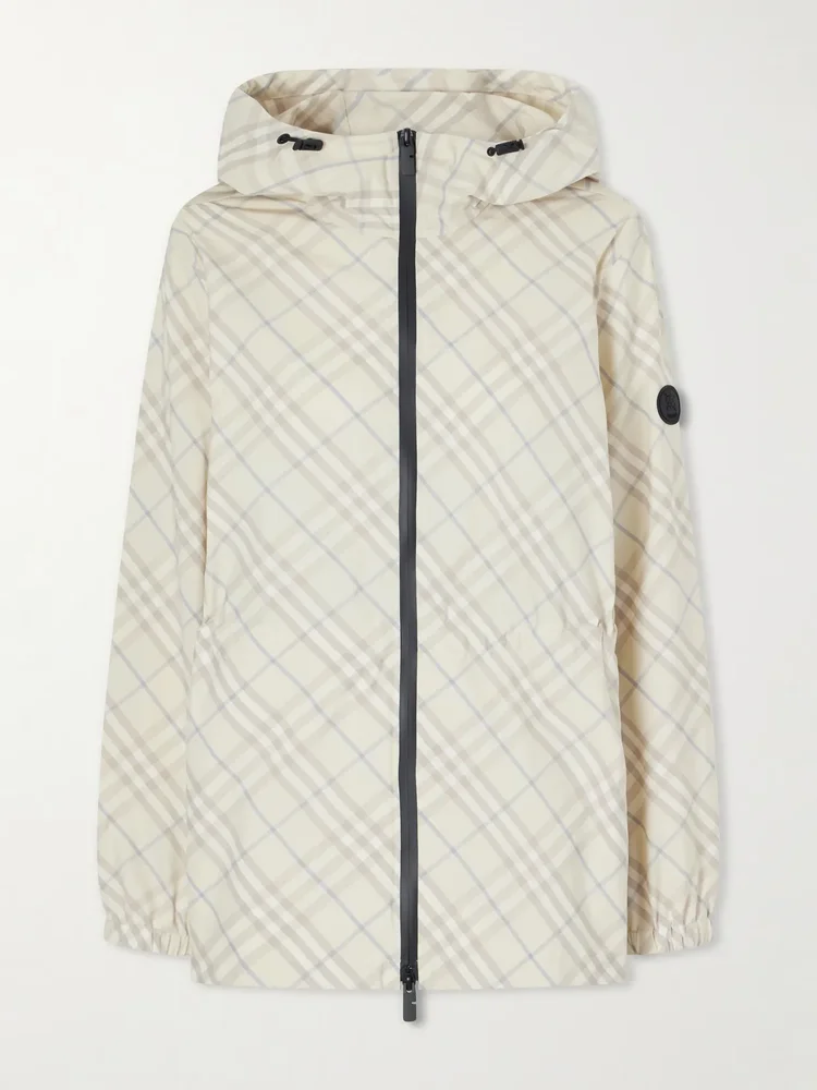 Checked shell jacket