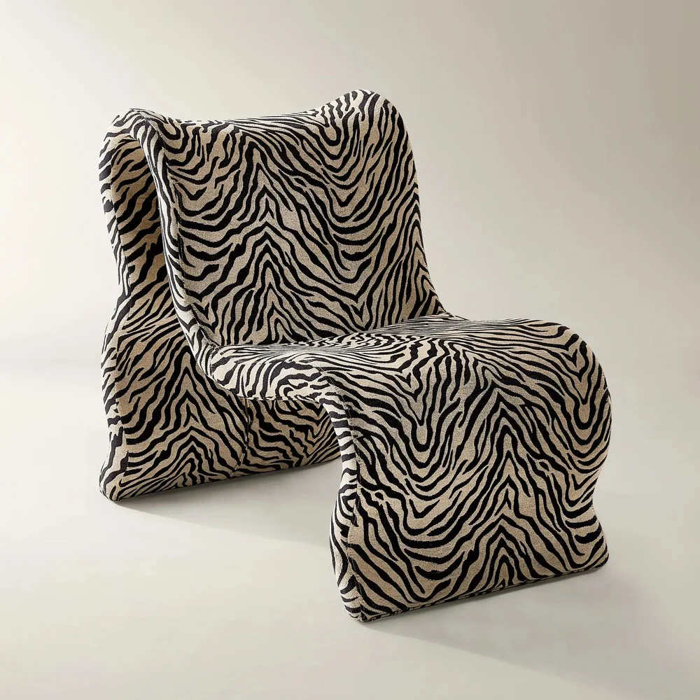 Romy Zebra Chenille Accent Chair
