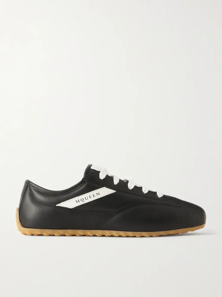 Boxe leather sneakers in Black