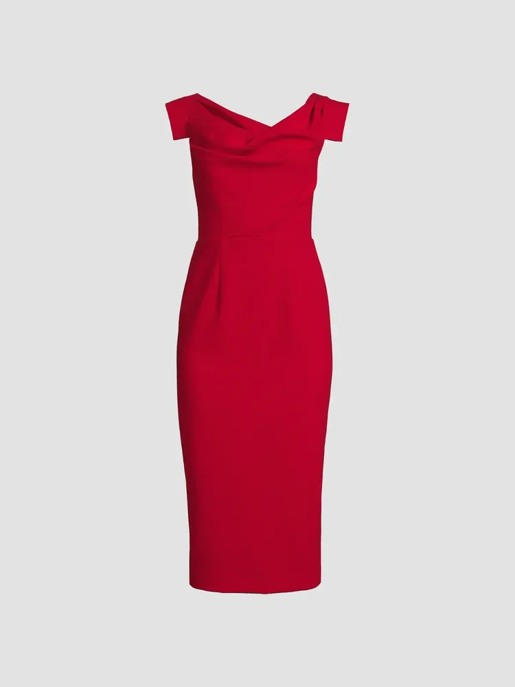 Jacqueline Stretch Crepe Midi-Dress