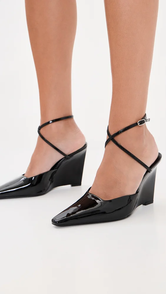 Natasha Patent Leather Wedge Heels