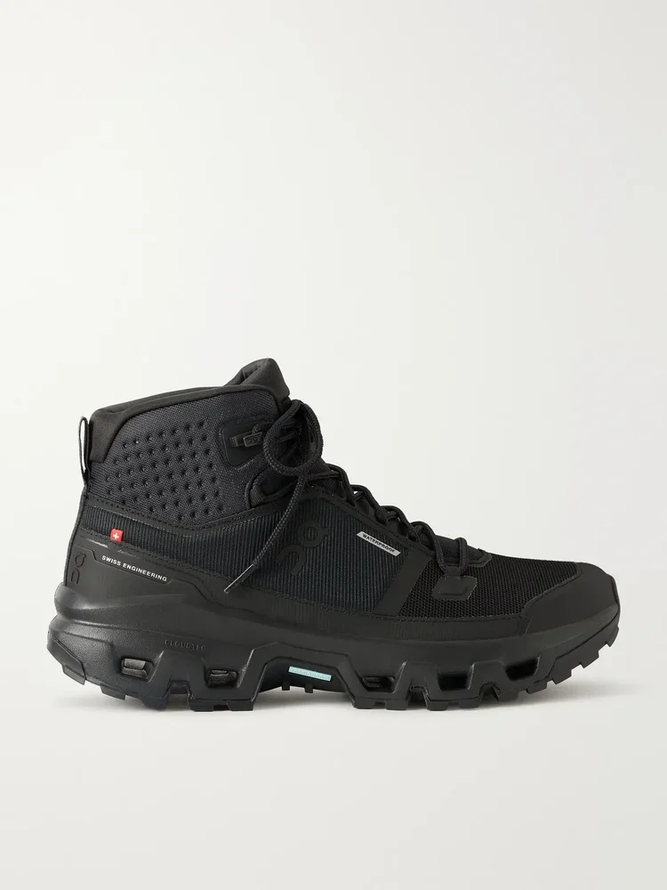Cloudrock Mid Rubber-Trimmed Mesh Hiking Boots