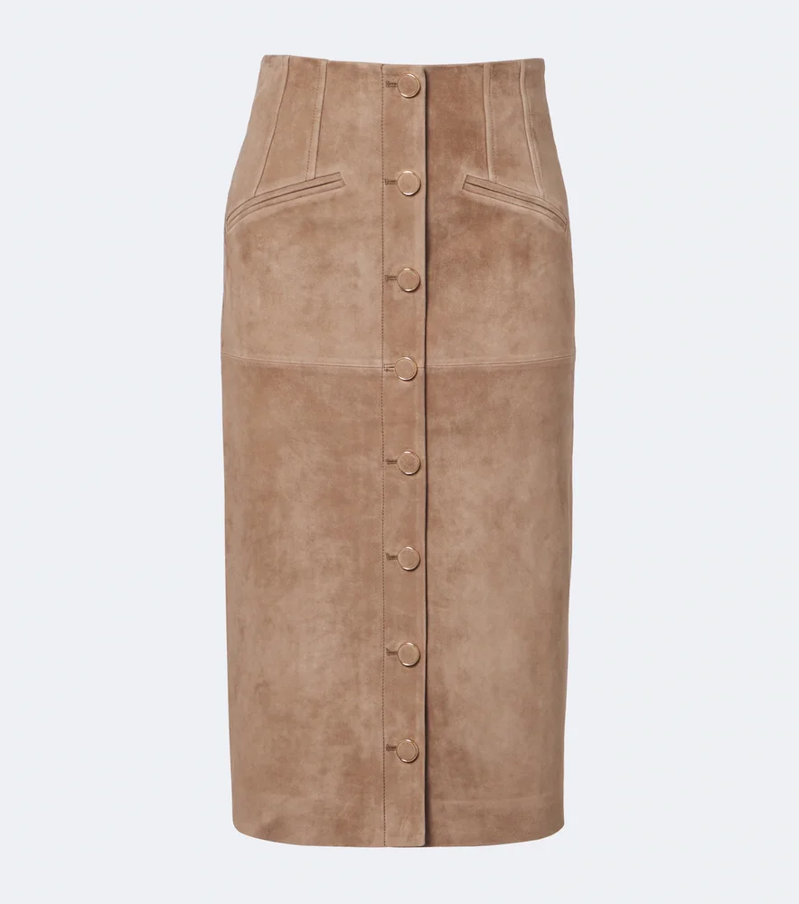 Callisian Suede Midi Skirt