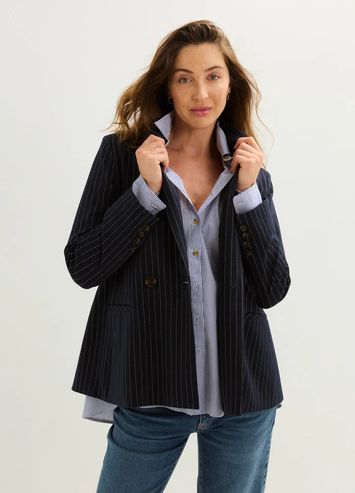 Pinstripe Blazer