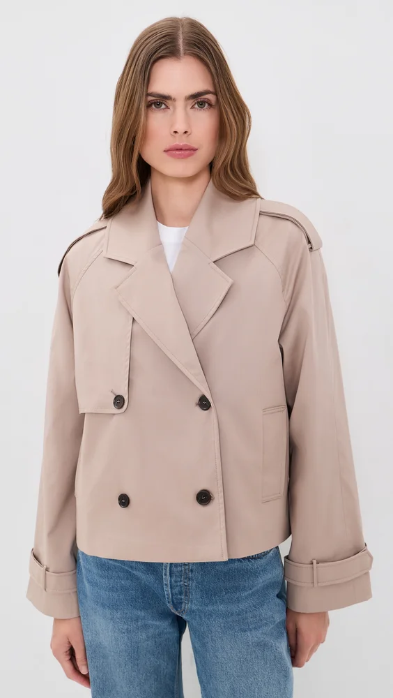 Rickie Cropped Trench Coat (Beige)