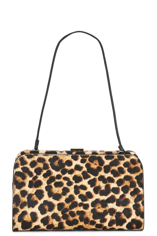 Brushed Leopard Hair Calf Clutch