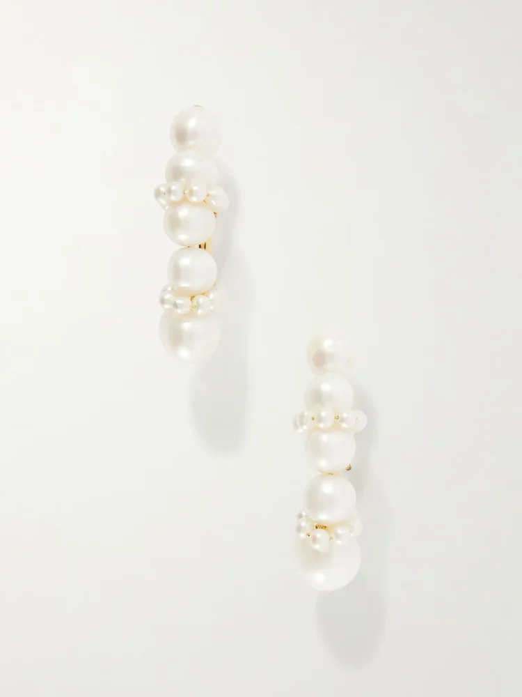 Recycled gold vermeil and pearl earrings