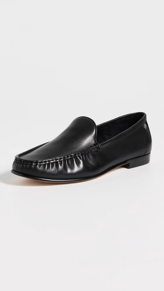 Classic Ruched Leather Loafers