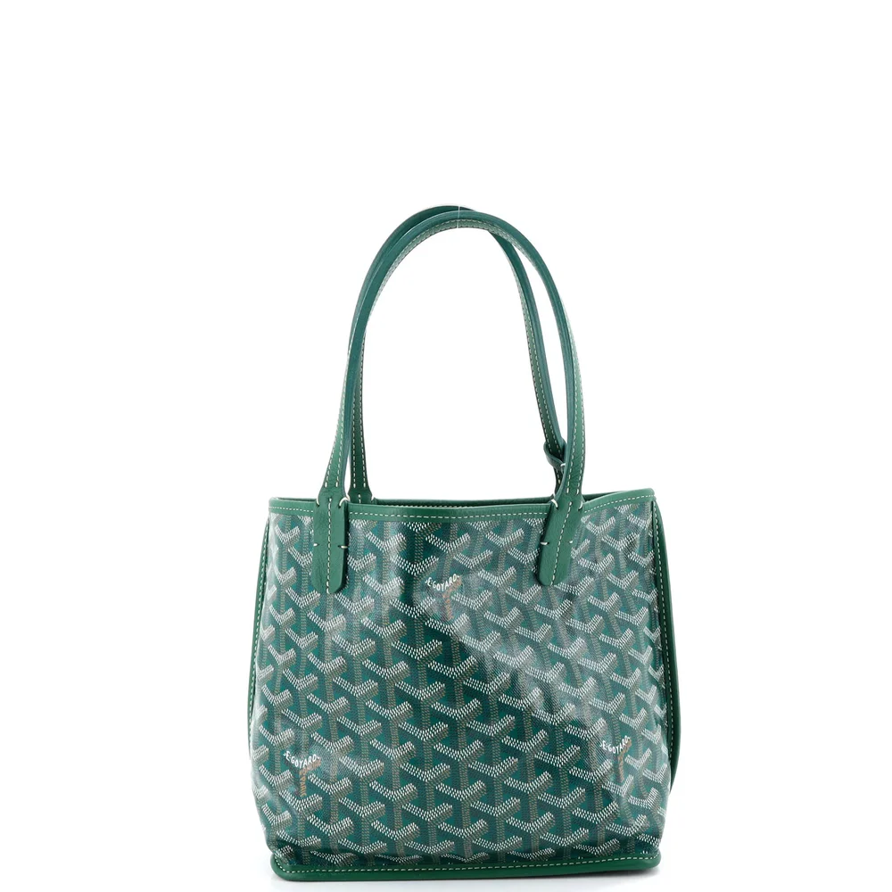 Anjou Reversible Tote Coated Canvas Mini in Green