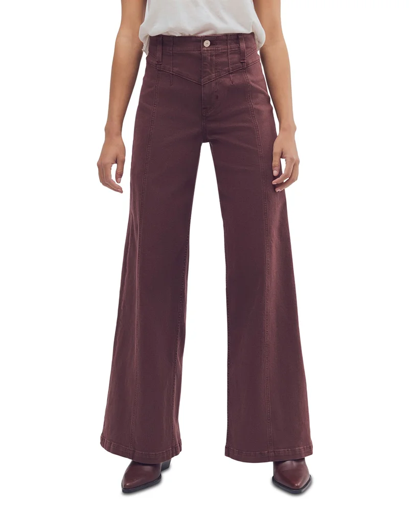 Libre Cotton Blend Corduroy Wide Leg Pants