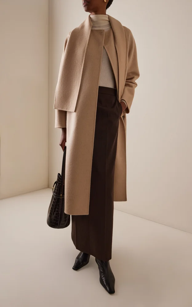 Camel-Mohair Long Coat