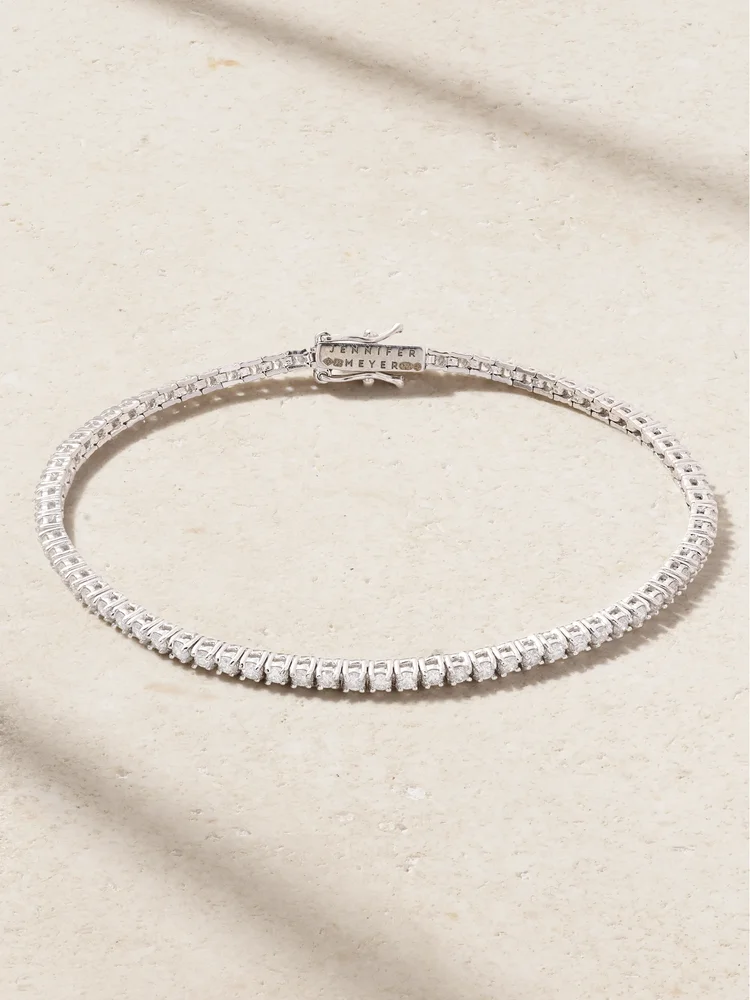 4-Prong small 18-karat white gold diamond tennis bracelet