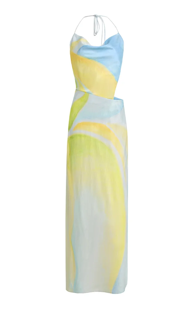 Milou Printed Satin Maxi Dress