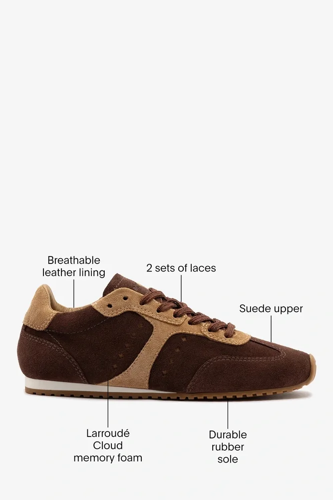 Larroudé Stella Sneaker Brown Suede