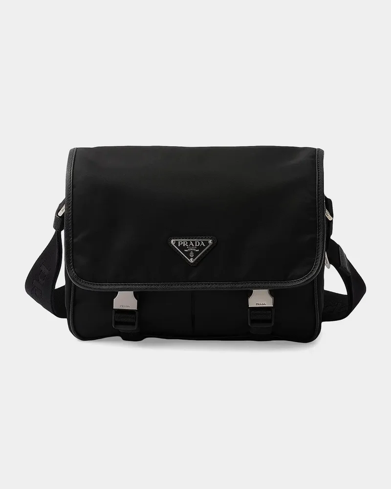 Re-Nylon and Saffiano Leather Shoulder Bag