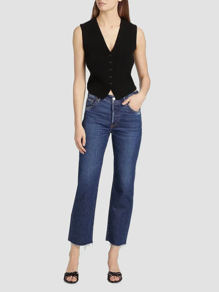 Medley Straight-Fit Raw Hem Jeans