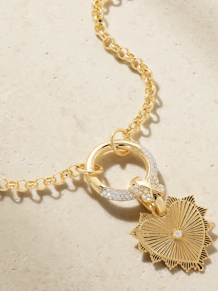 True Love 18-karat gold diamond pendant necklace