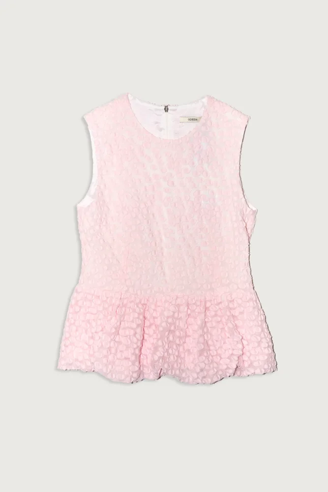 Bellina Bubble Hem White Top