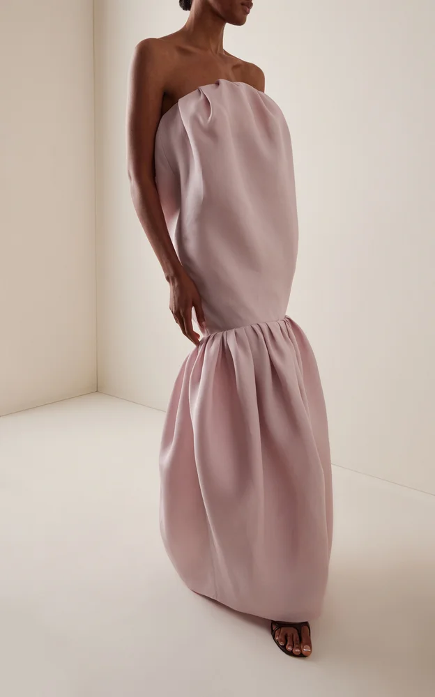 Silk Gazar Balloon Maxi Dress